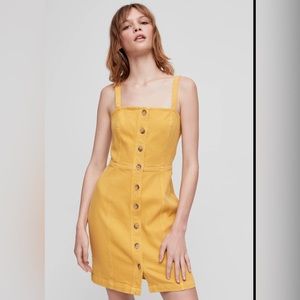 Aritzia Yellow Button-Up Dress, Size 10